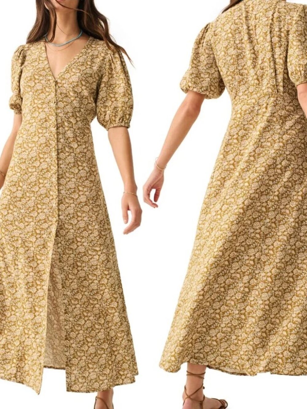 Havana Floral Linen Blend Maxi Dress